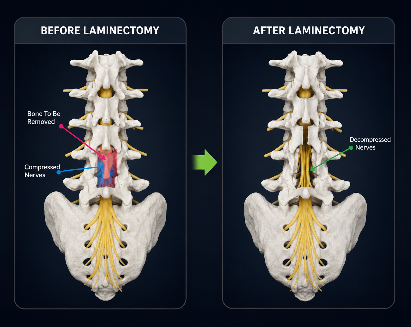 Before and After Laminectomy Procedure