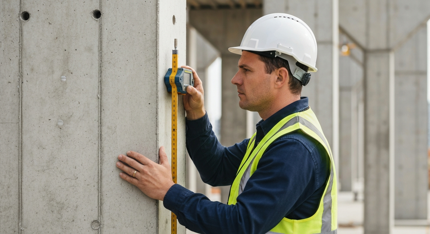 Especialista aplicando técnicas de engenharia diagnóstica e análise estrutural em edificação