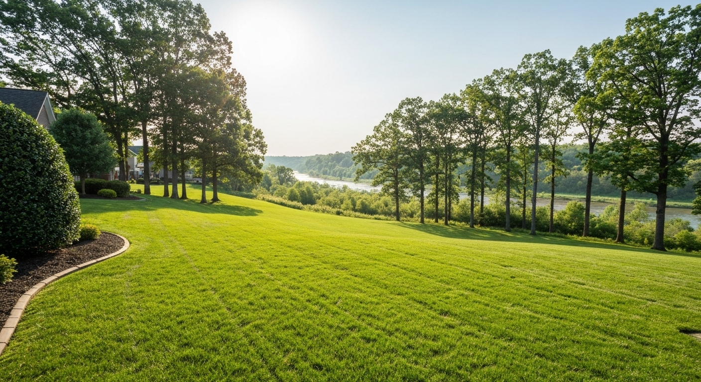 Lush green lawn in Shoemakersville, PA