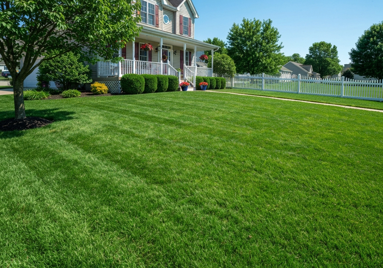 Lush green lawn in Chalfont, PA