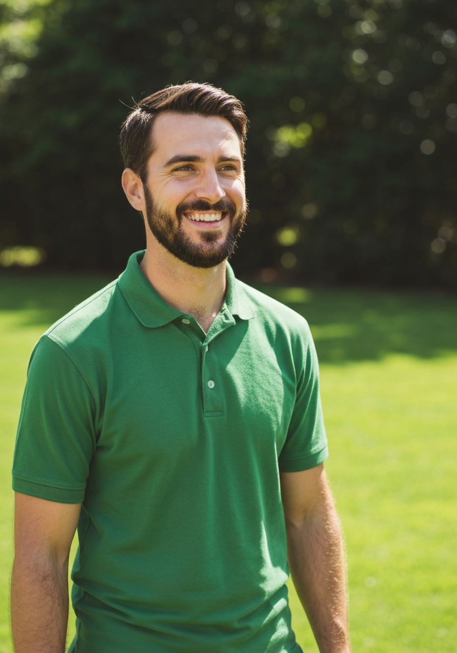 Lawn care professional treating a yard