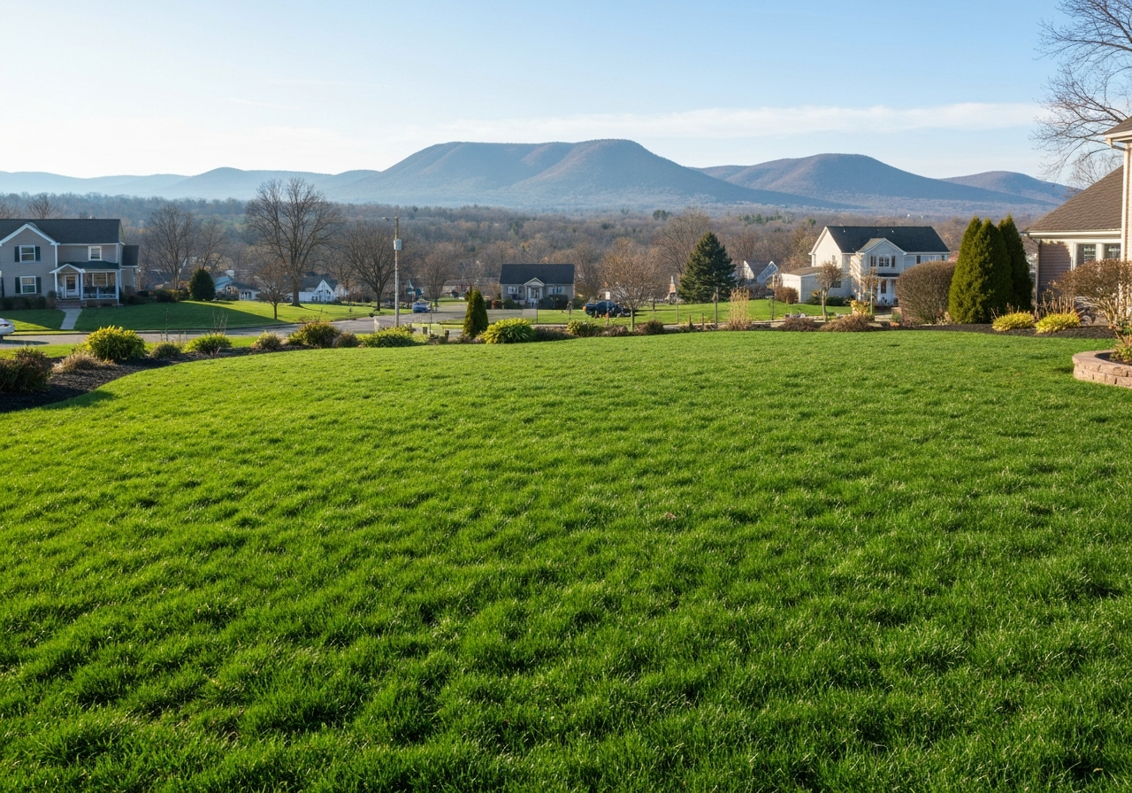 Beautiful green lawn in a Pennsylvania neighborhood