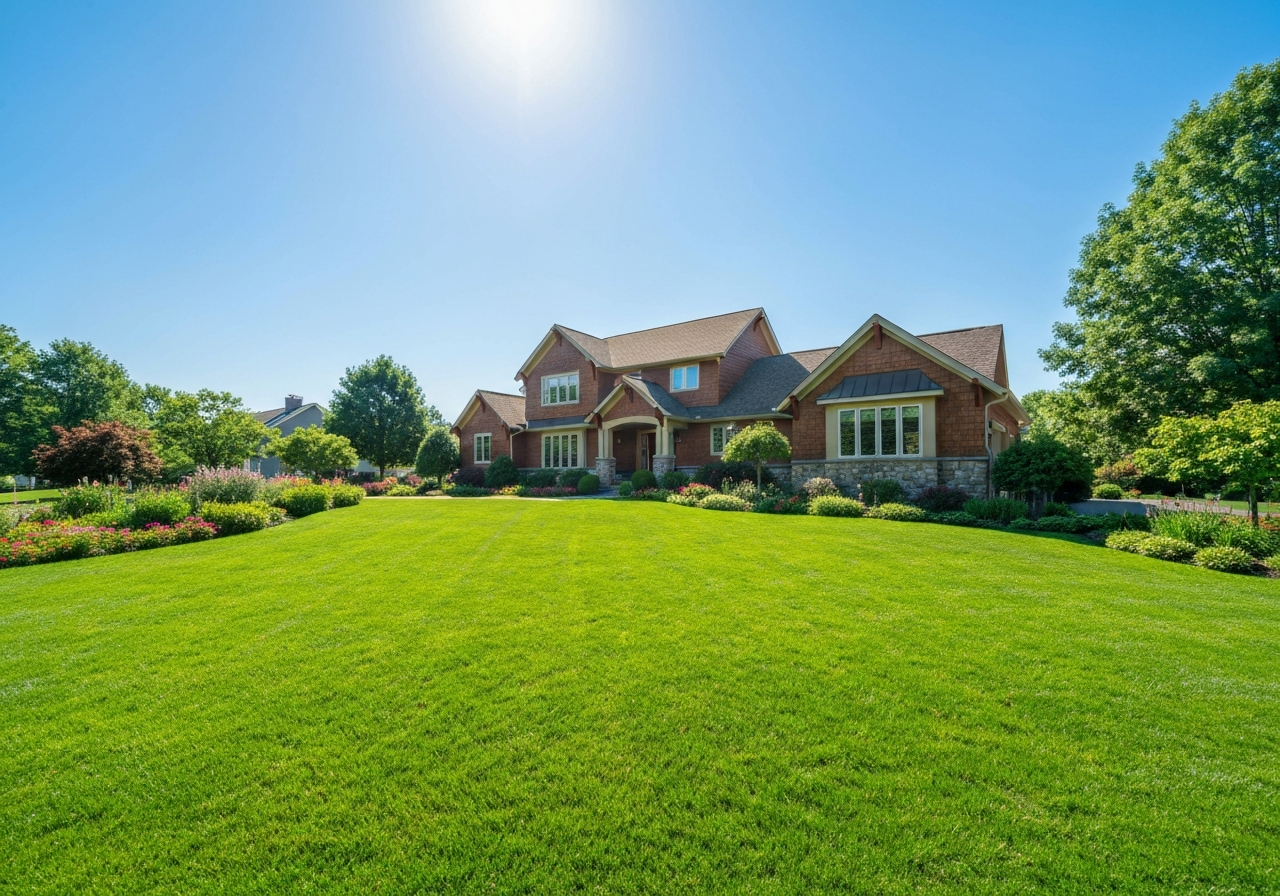 Beautifully manicured lawn in Lyons, PA