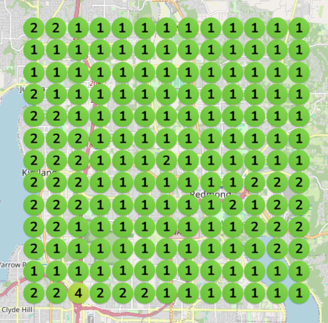 Evergreen Golf Club Google Map Pack Ranking Grid in Redmond