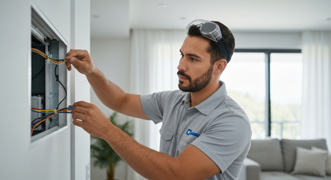 HVAC Technician installing AC