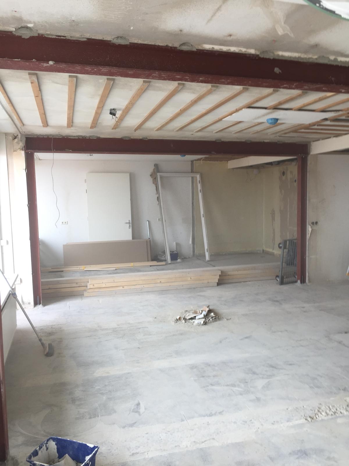 Werkzaamheden woonkeuken - ruwbouw met stalen draagconstructie