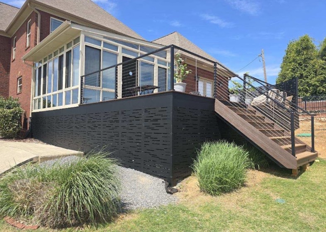 Custom wood and composite deck constructed by Deck Guys in Chattanooga