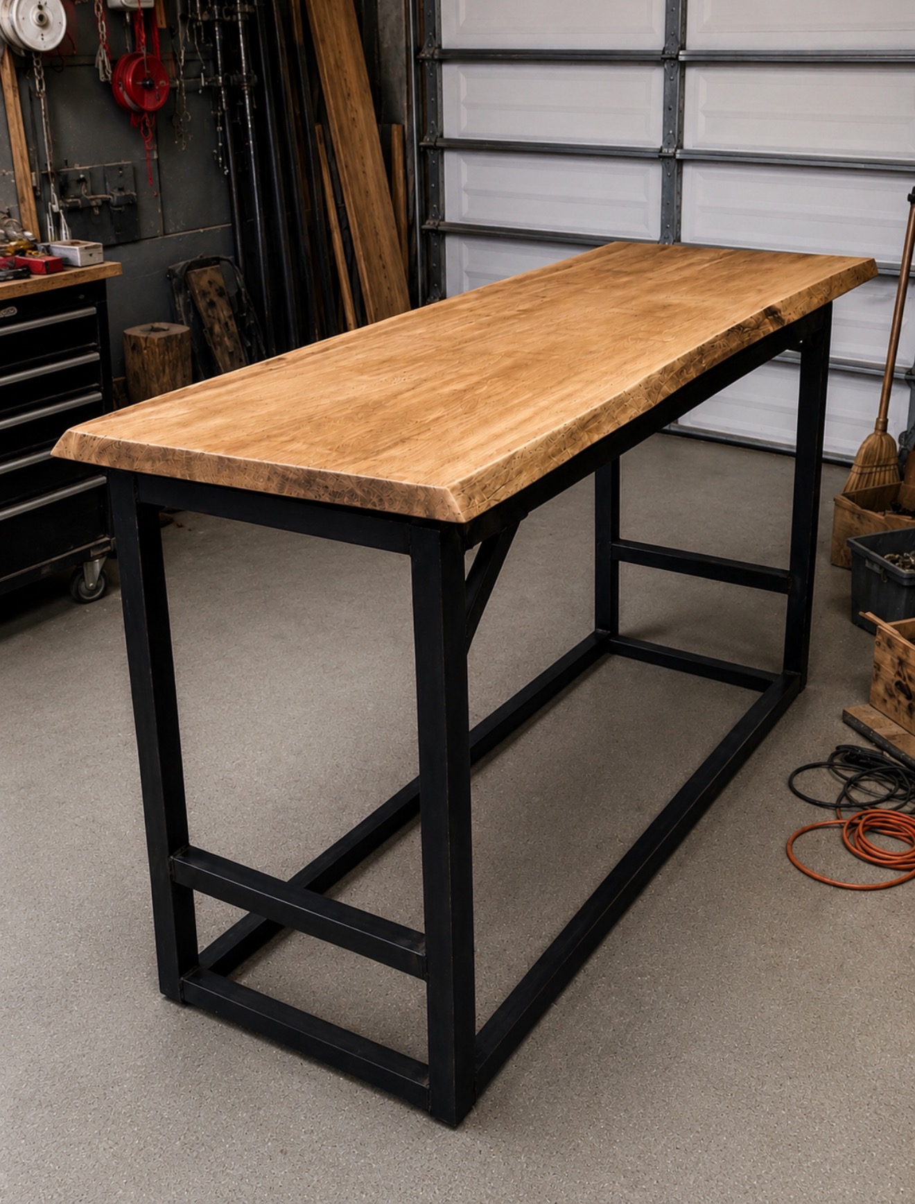 Custom wood table in progress