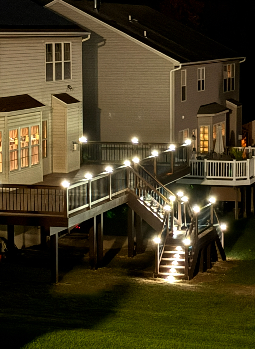 Nighttime Deck Post Cap Lighting