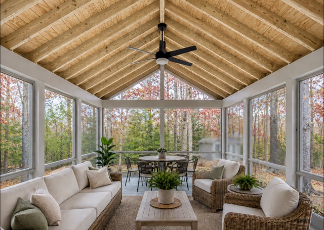 Wood Ceiling Sunroom & Outdoor Living