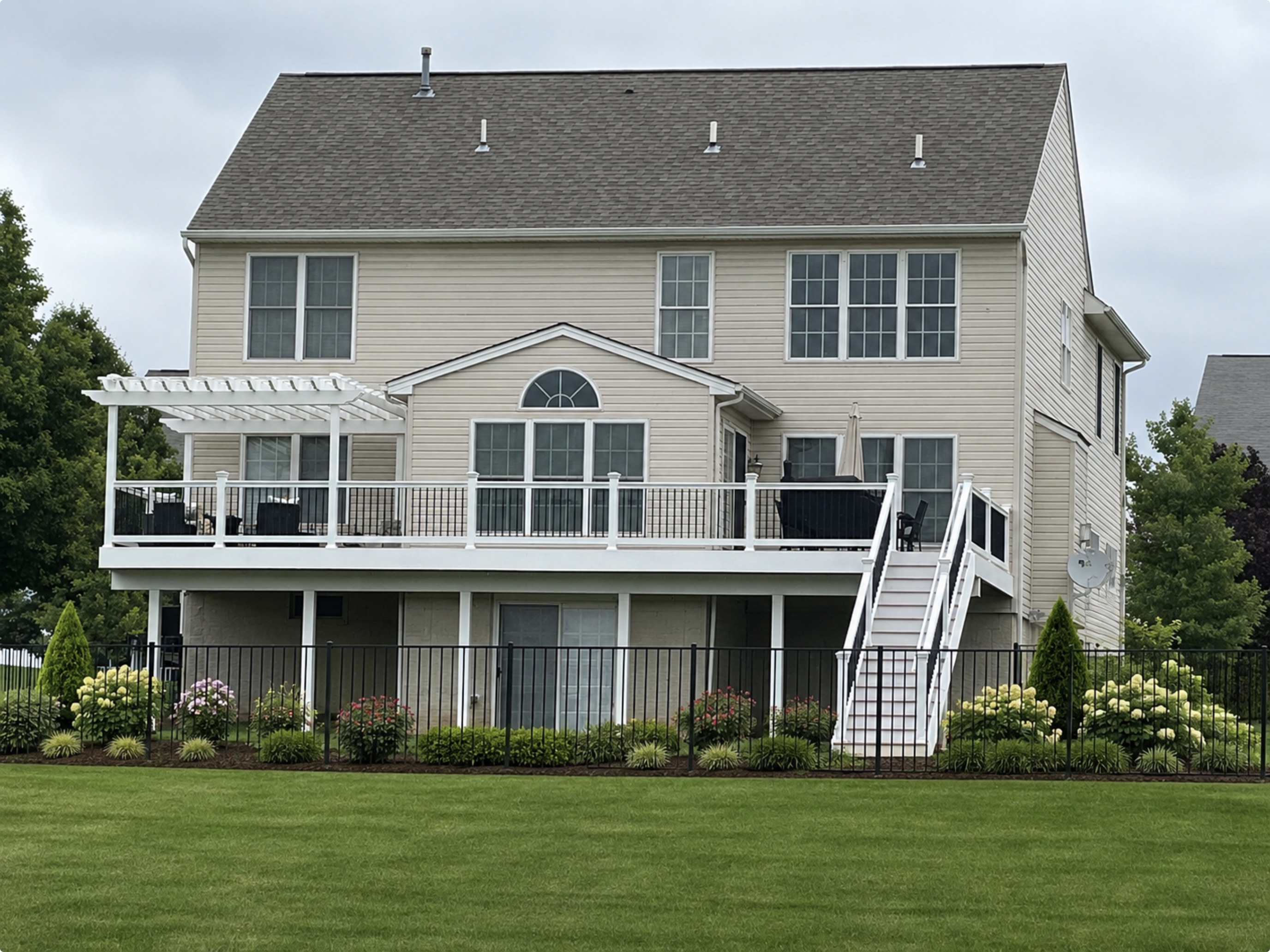 Elevated Deck with Side Pergola