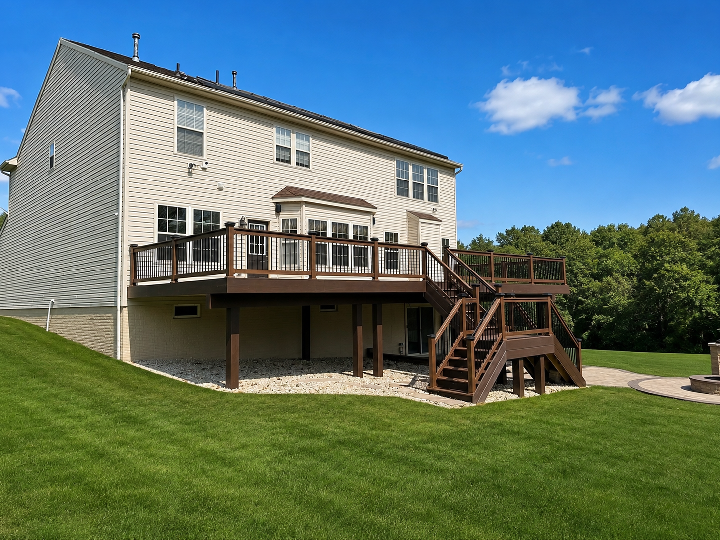 Elevated Two-Story Custom Deck & Stairs