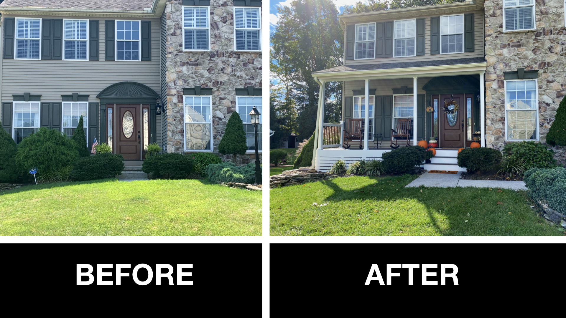Front Porch Addition Before & After