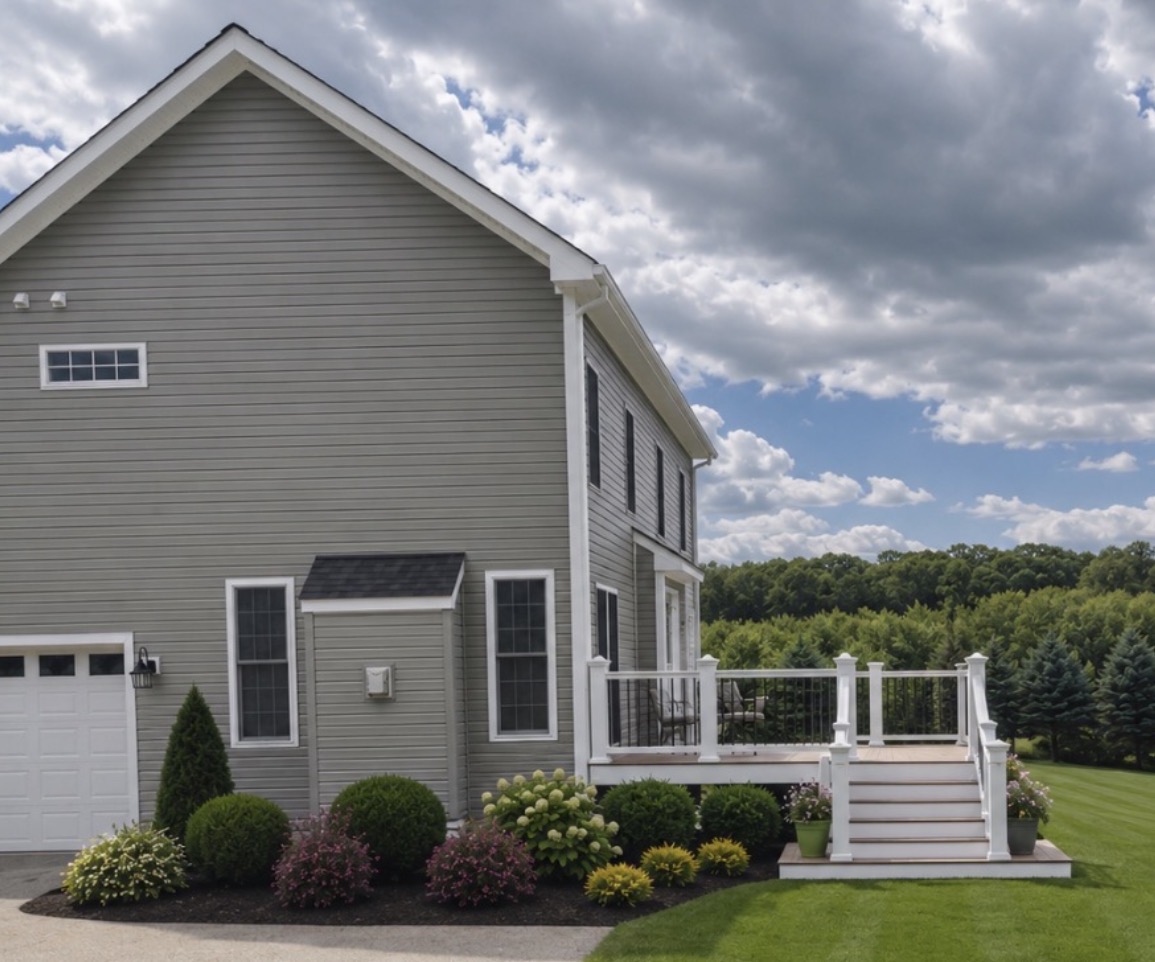 Side Entry Composite Deck with Landscaping