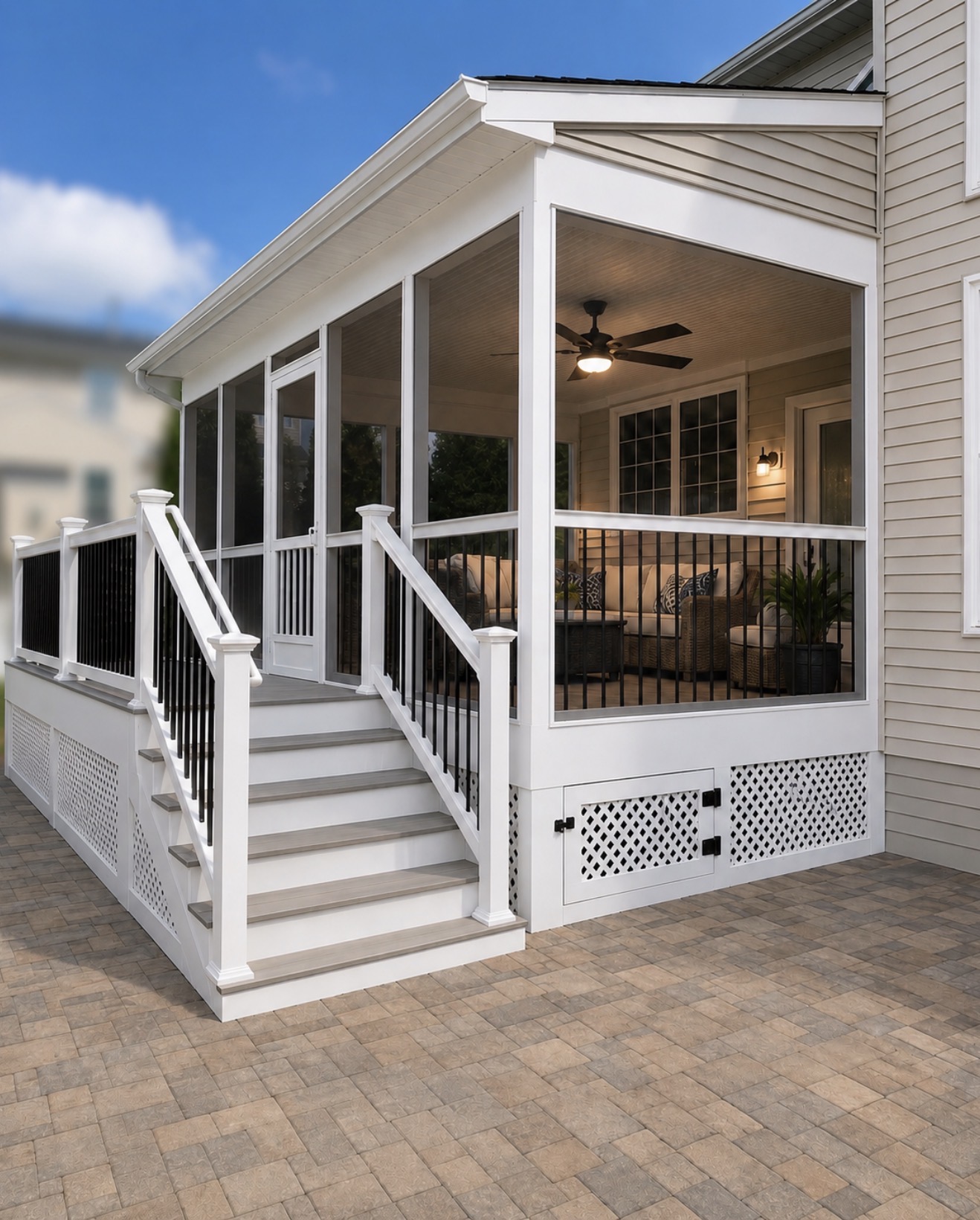 Screen Room with Deck & Lattice Skirting