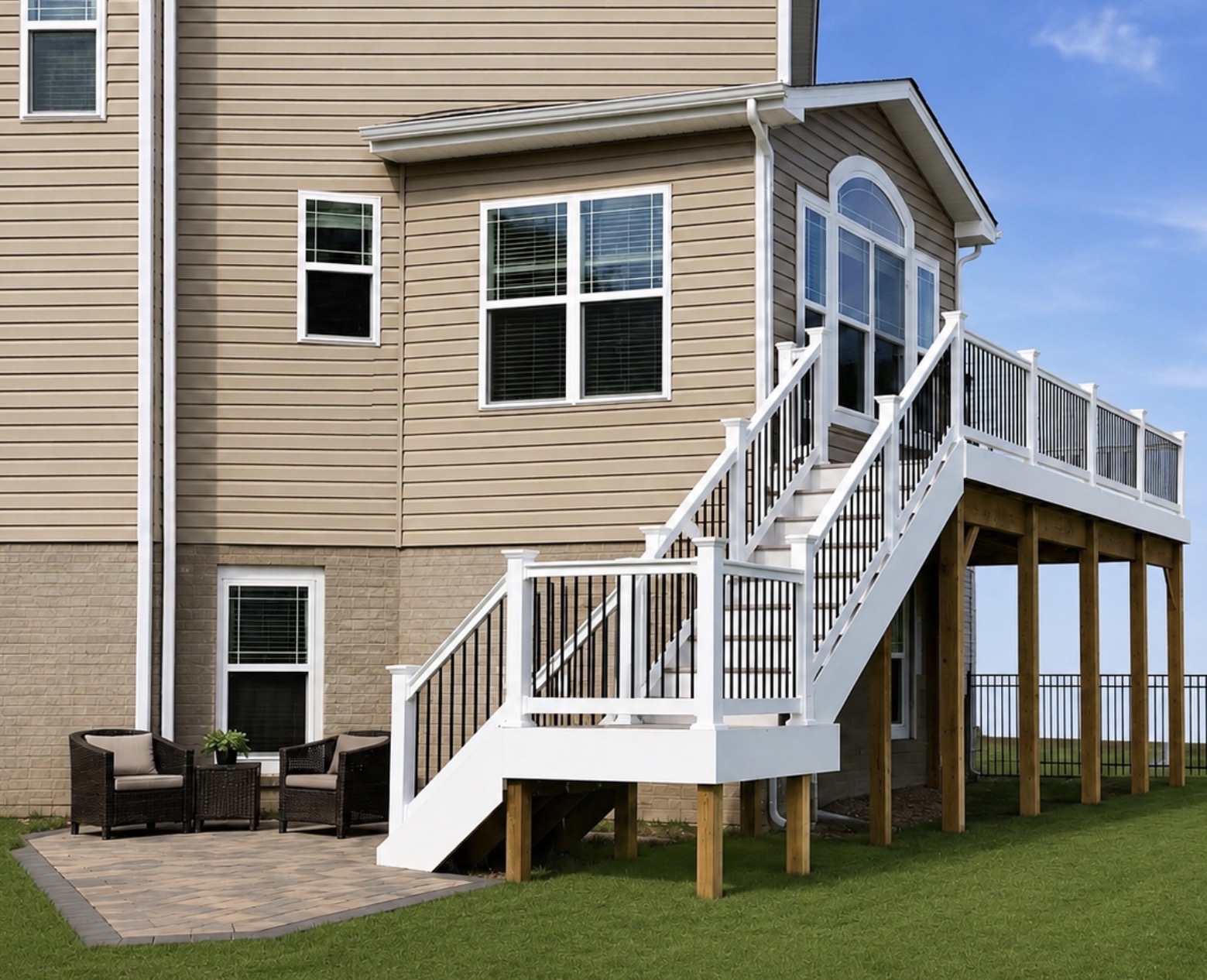 Elevated Two-Story Deck & Staircase System