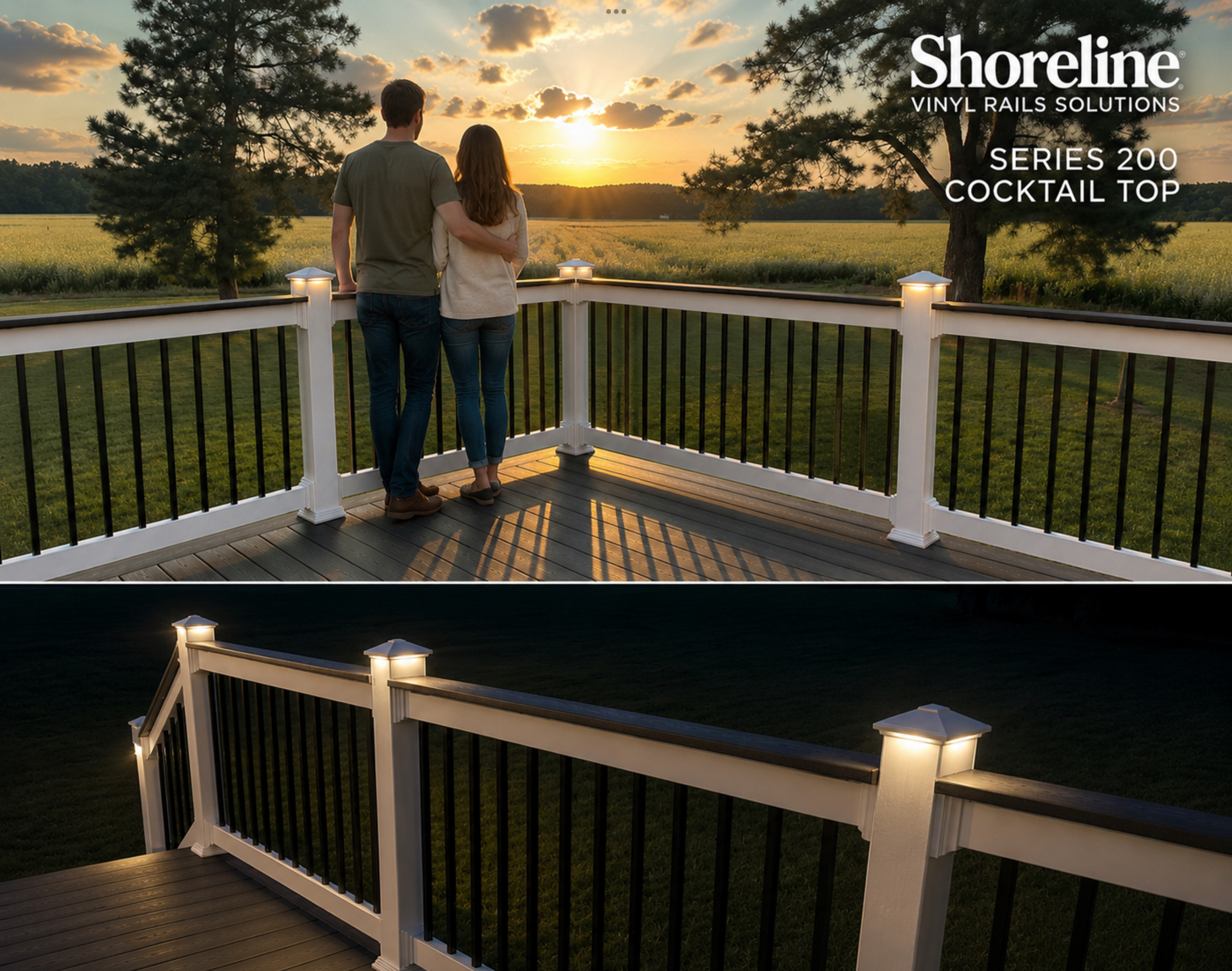 Cocktail Top Deck Railing & Post Cap Lighting