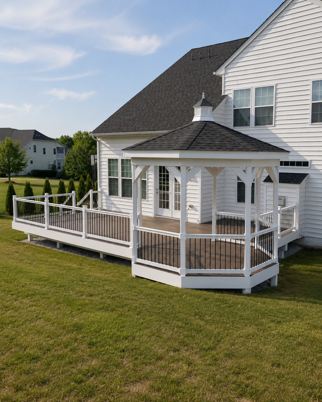 Deck with Octagonal Gazebo Structure