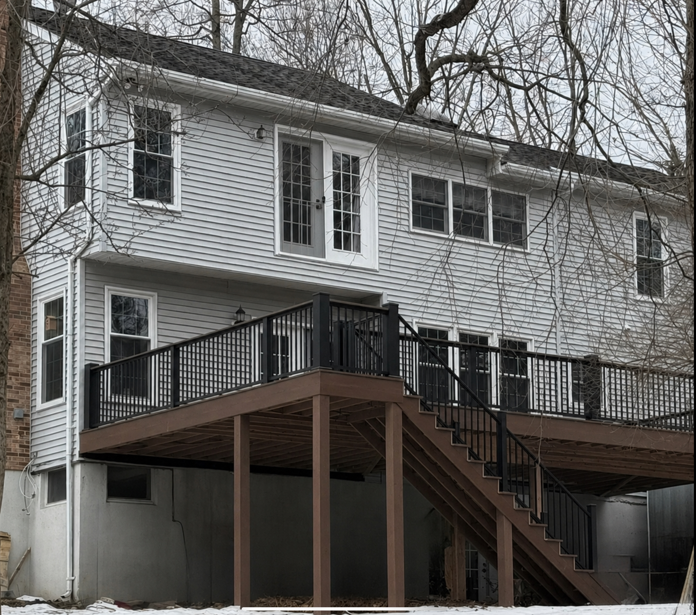 Two-Story Custom Deck & Backyard Elevation