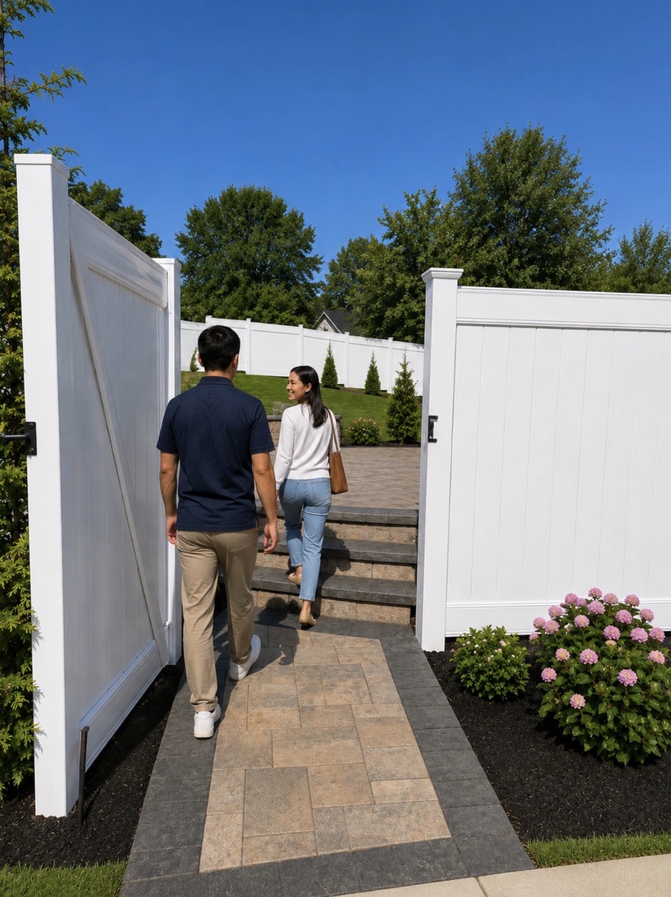 White Vinyl Gate Entry