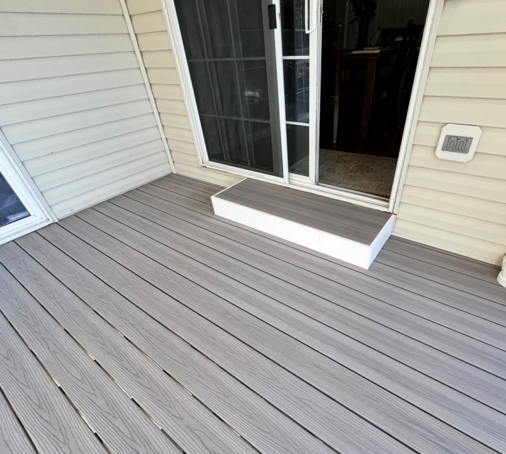 Modern Gray Composite Decking & Step Landing