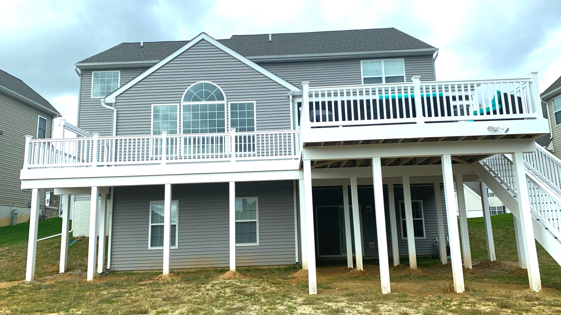 Two-Story Elevated Deck Elevation View