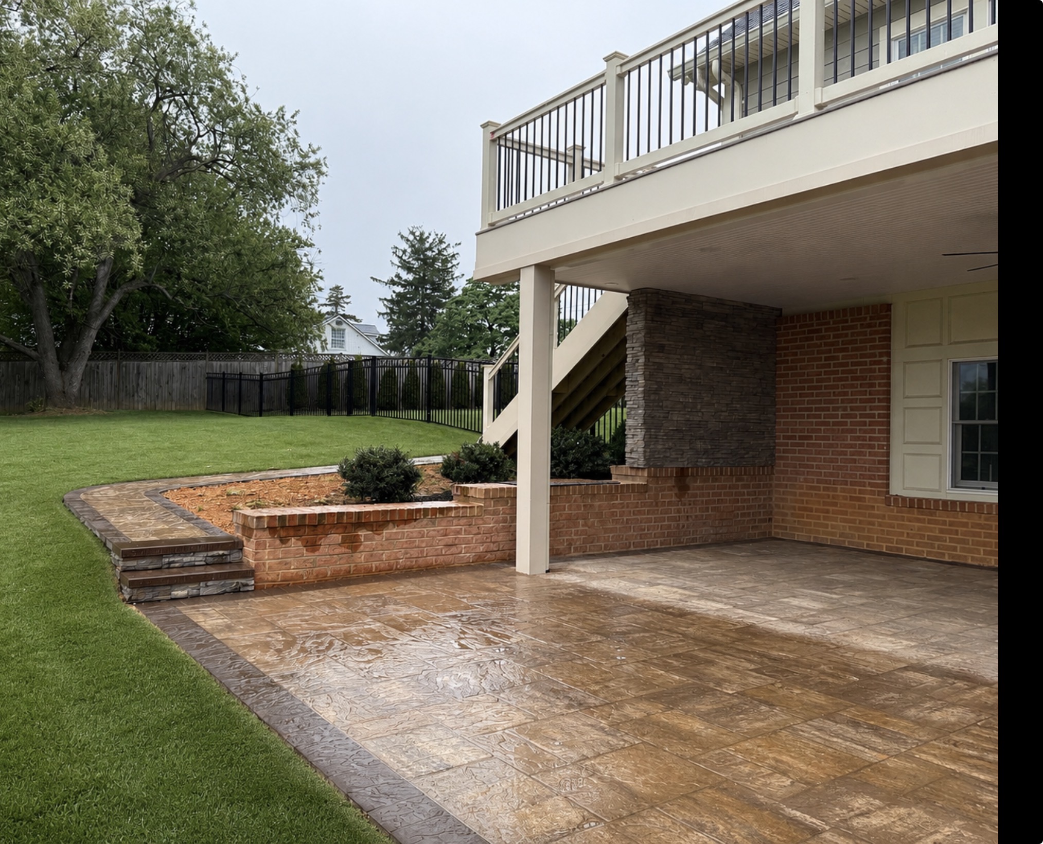 Lower Level Paver Patio & Deck Stairway Access