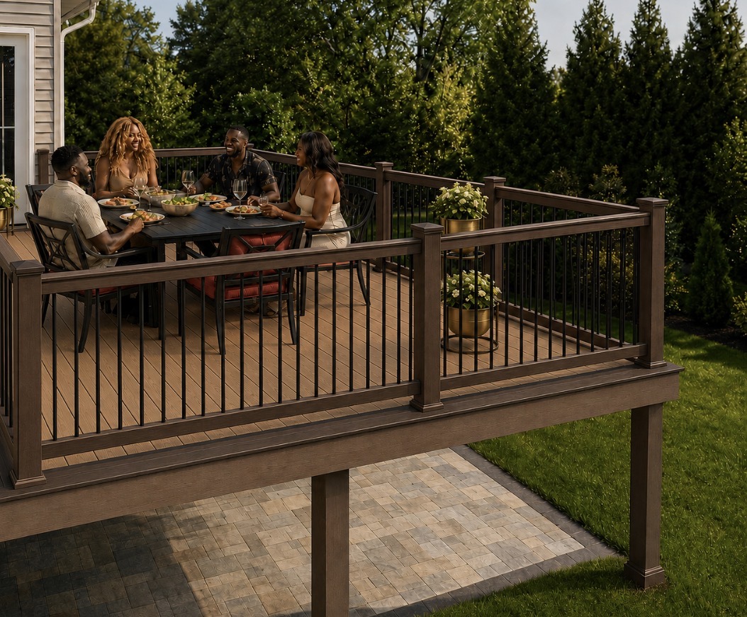 Custom Wood Grain Composite Decking with Dining Area