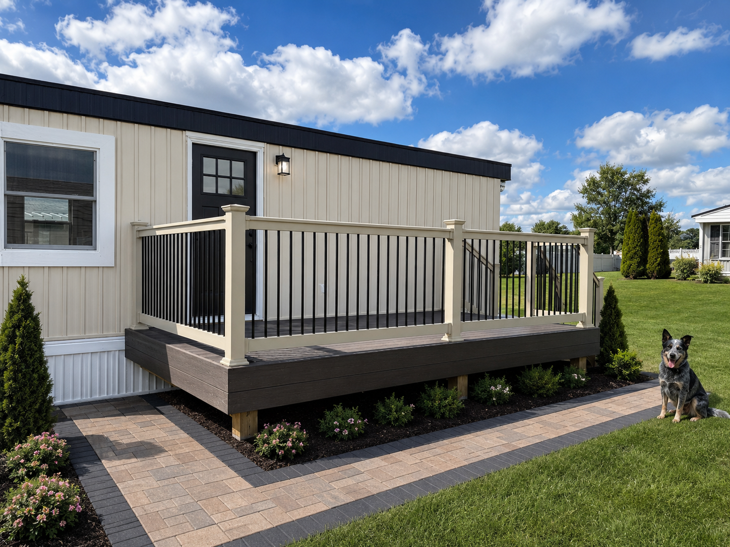 Custom Composite Deck & Paver Walkway with Dog