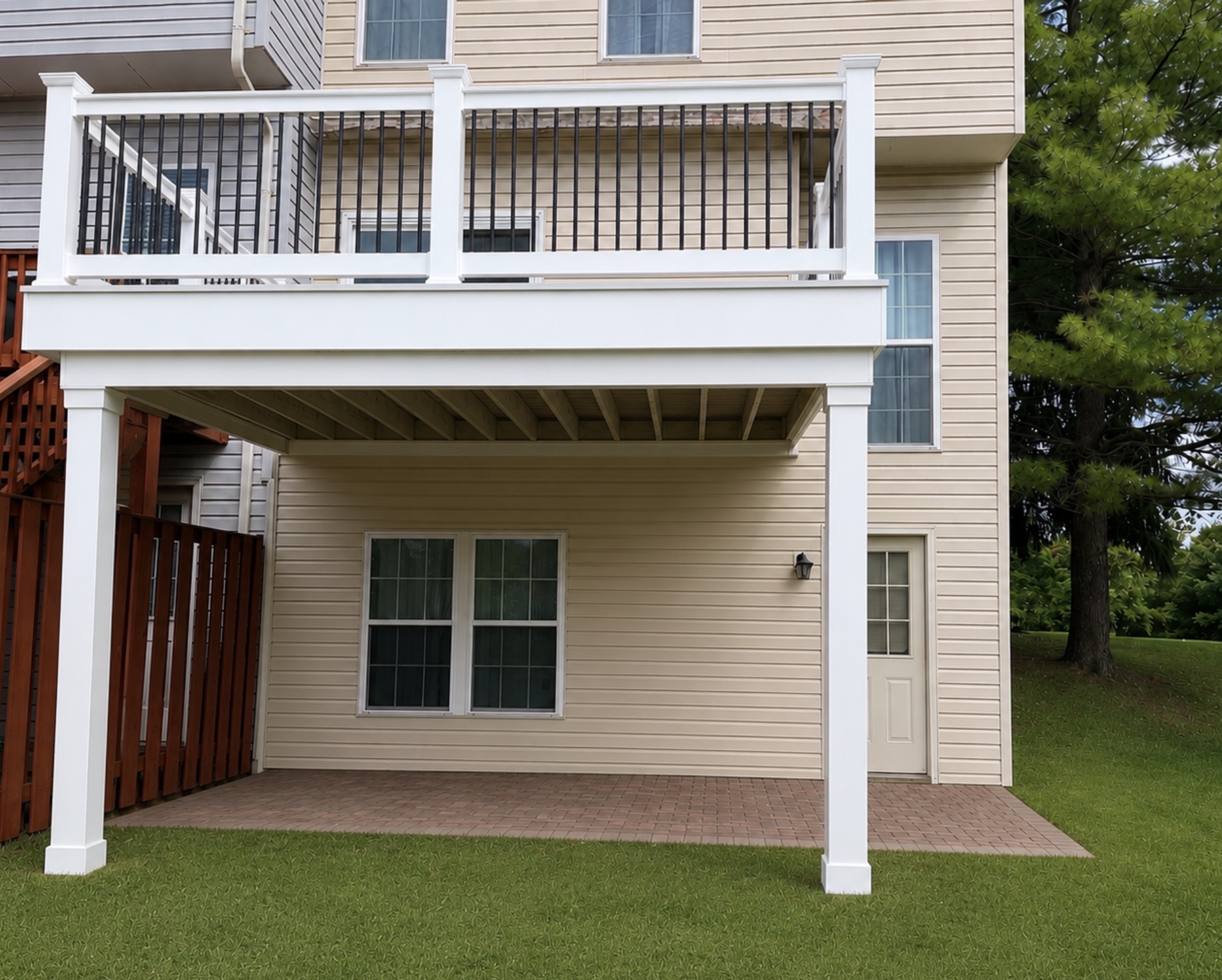 Two-Story Composite Deck Over Patio