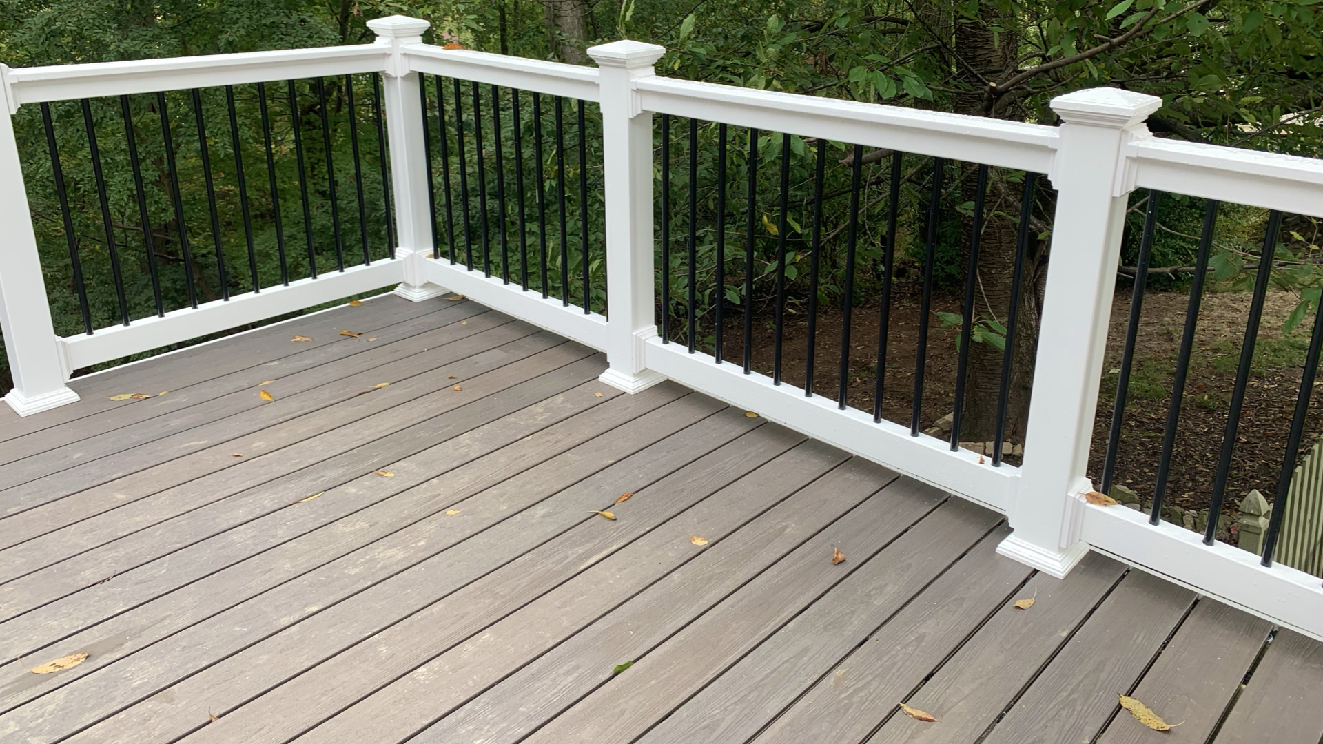 Custom Composite Deck Railing & Forest View