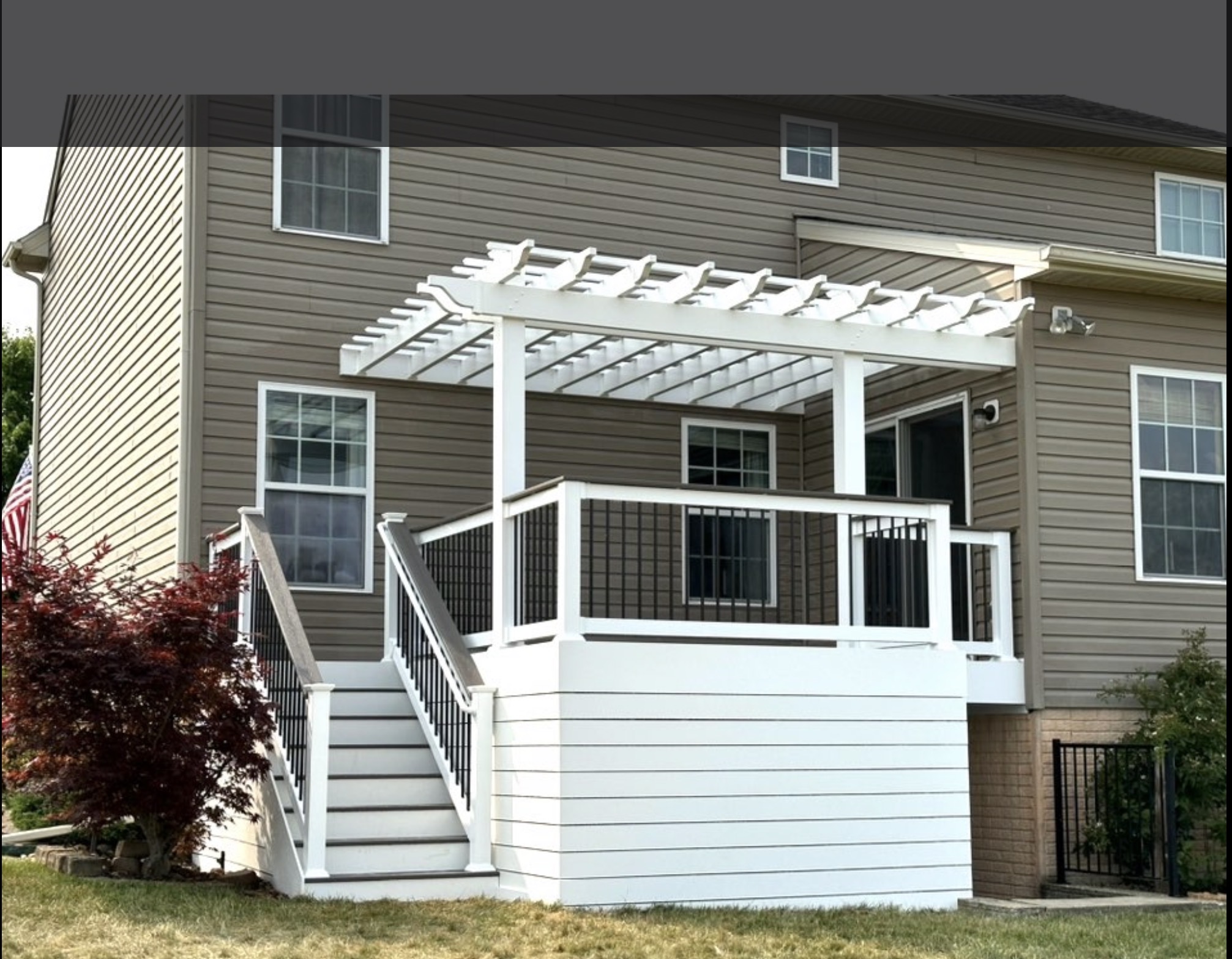 White Vinyl Deck Pergola