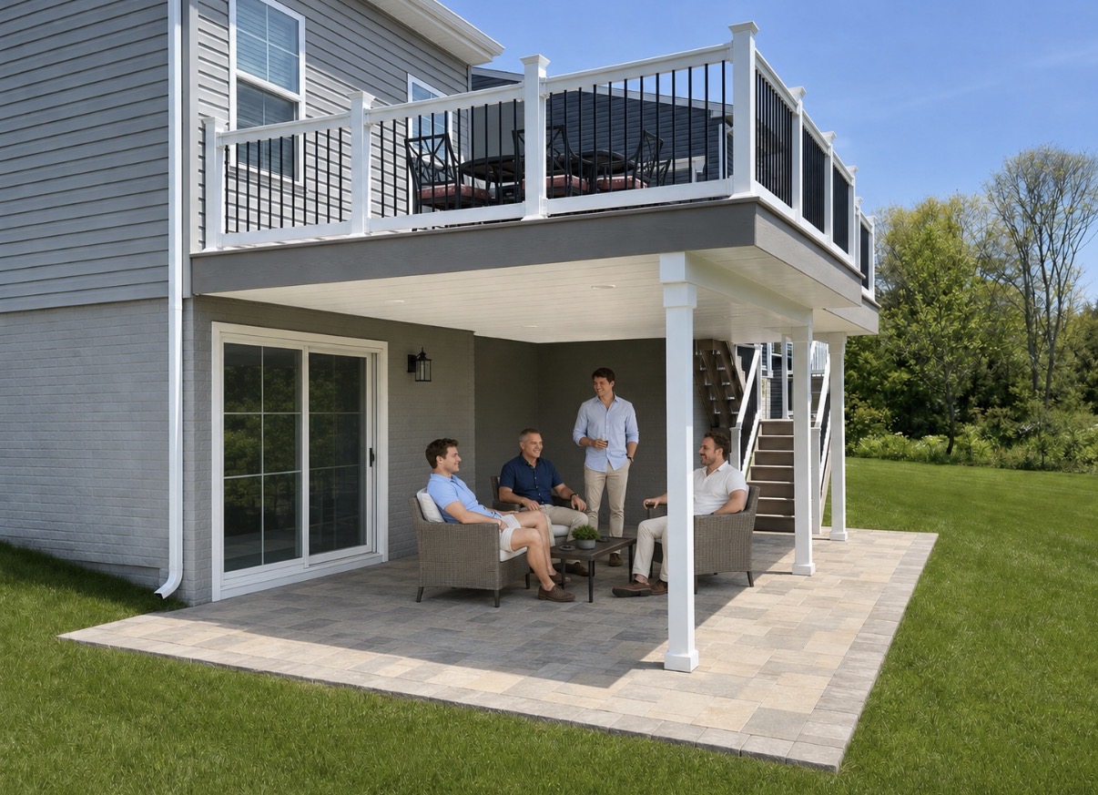 Elevated Deck & Under-Deck Paver Patio Living Space