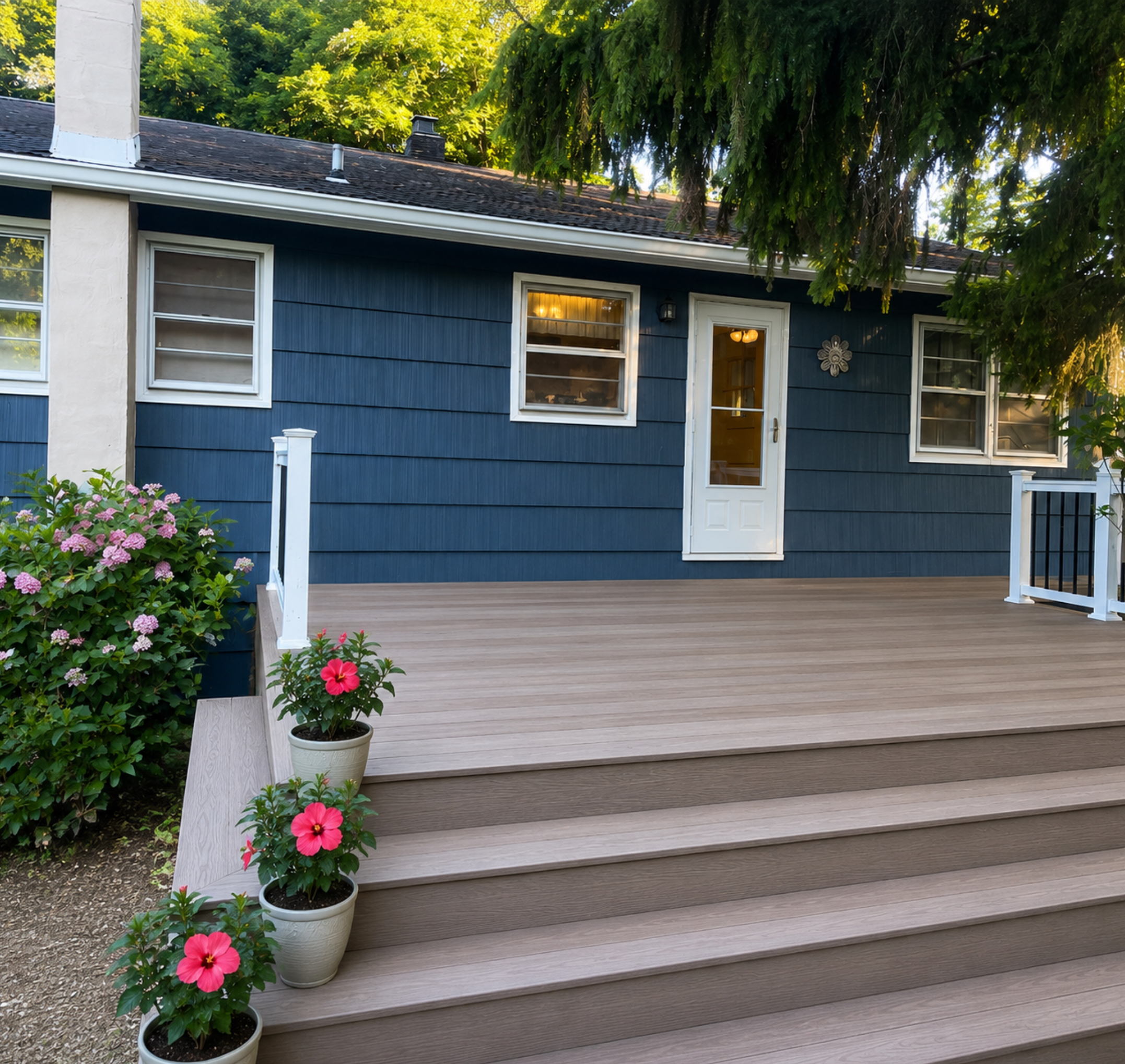 Spacious Composite Deck with Wide Cascading Steps
