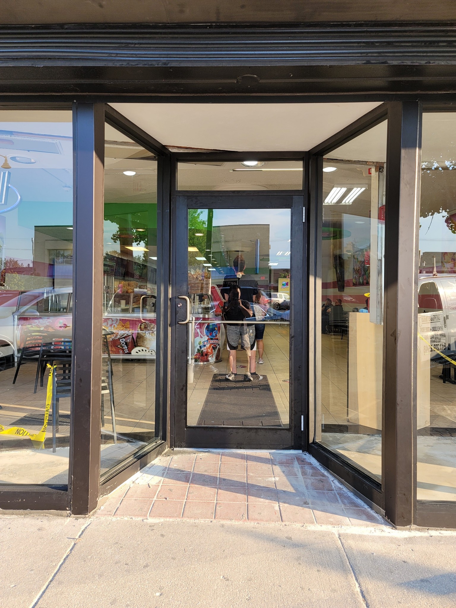 Retail store exterior glass storefront installation in Chicago