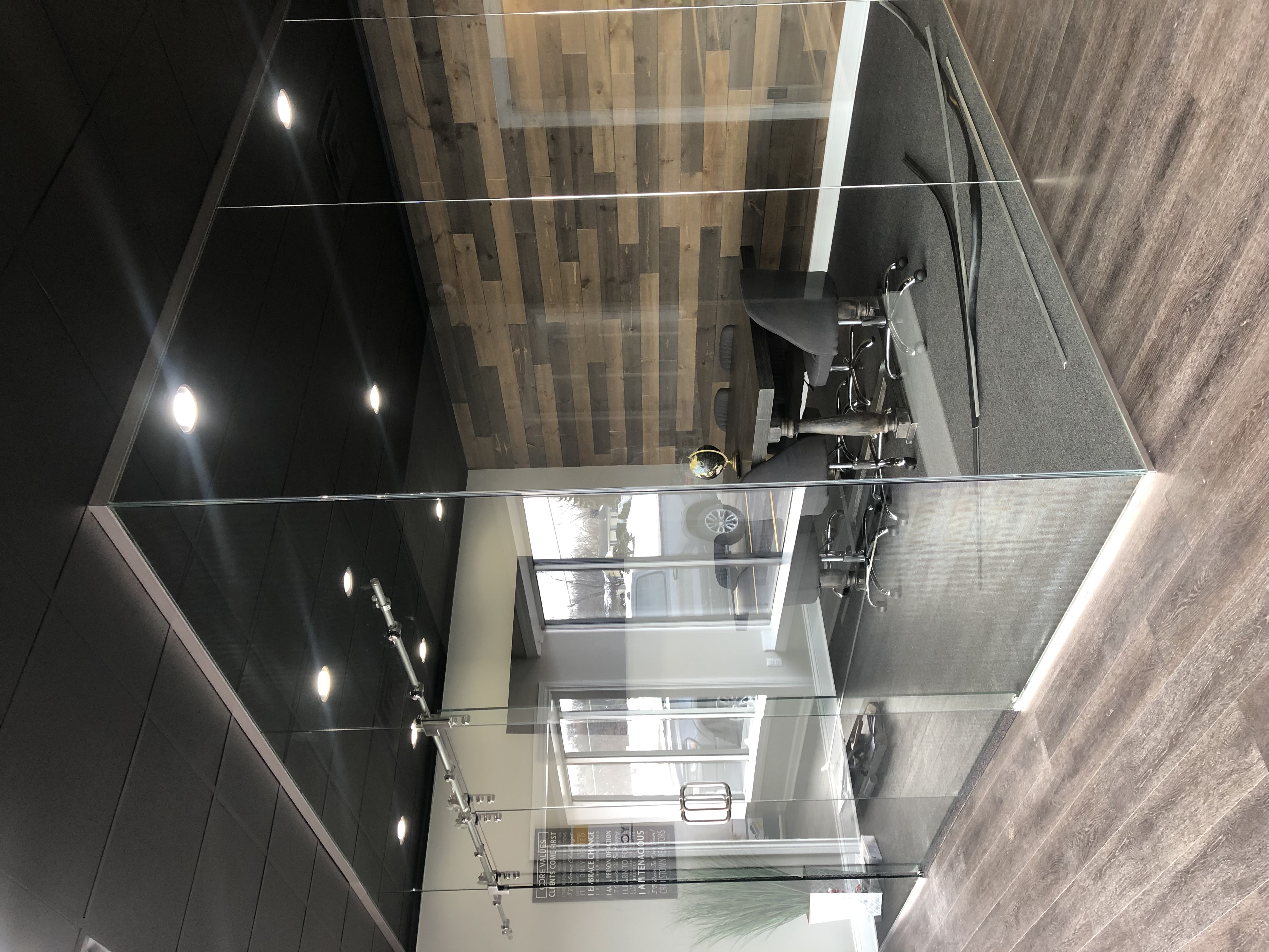Modern corporate glass office walls and doors