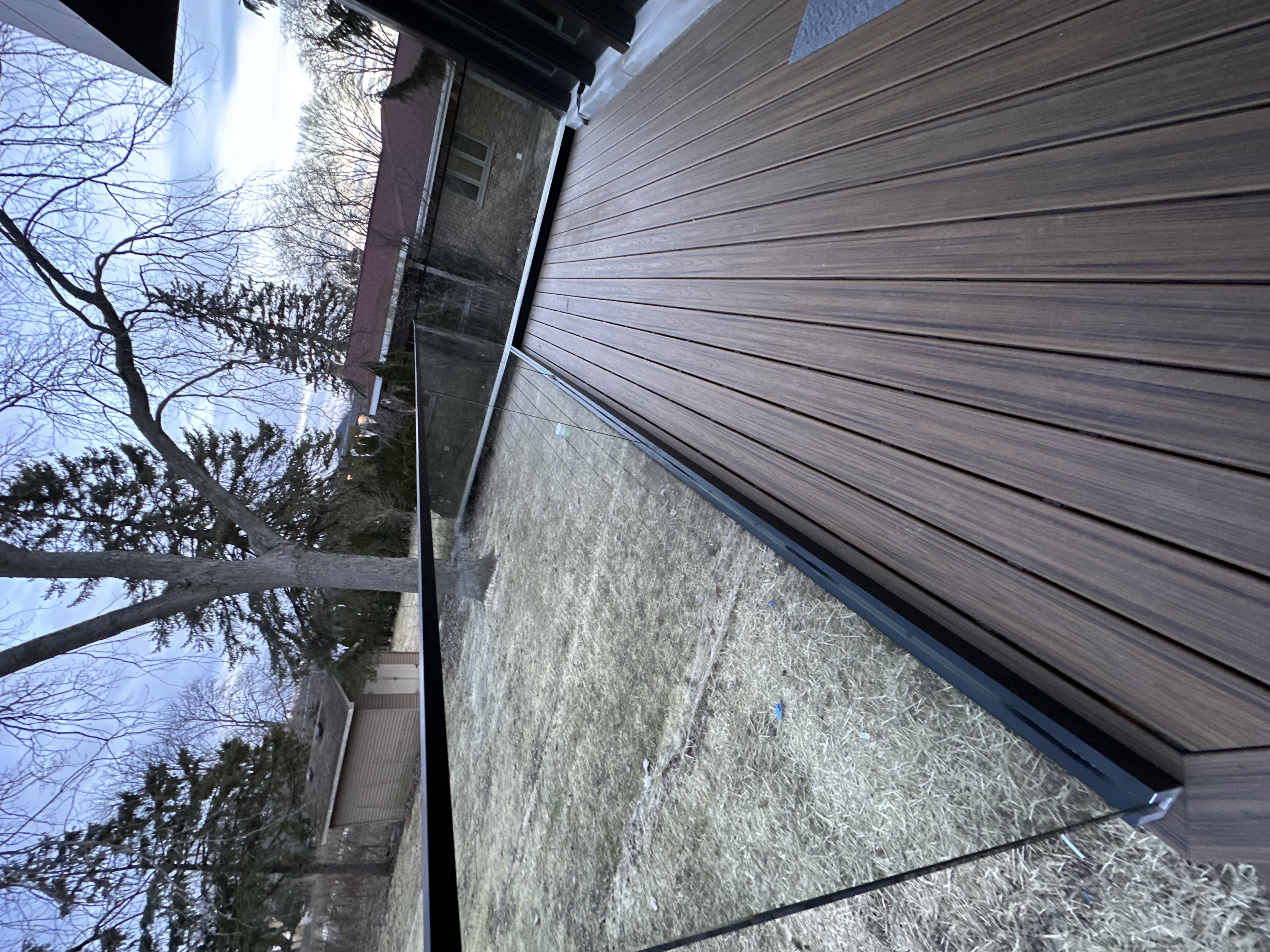 Residential glass balcony railing Chicagoland