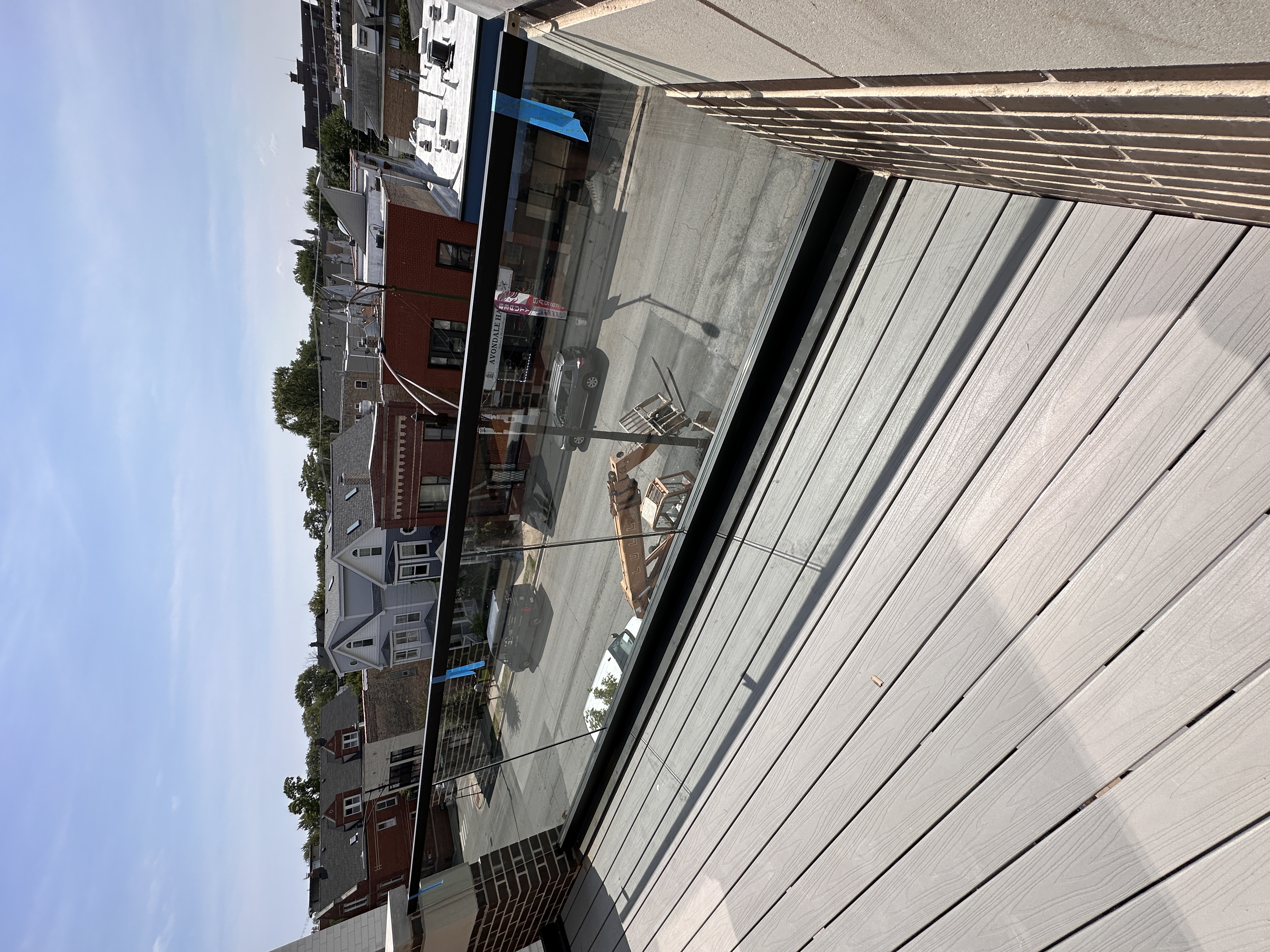Commercial glass railing system installation