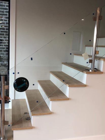 Custom cut glass railing panels