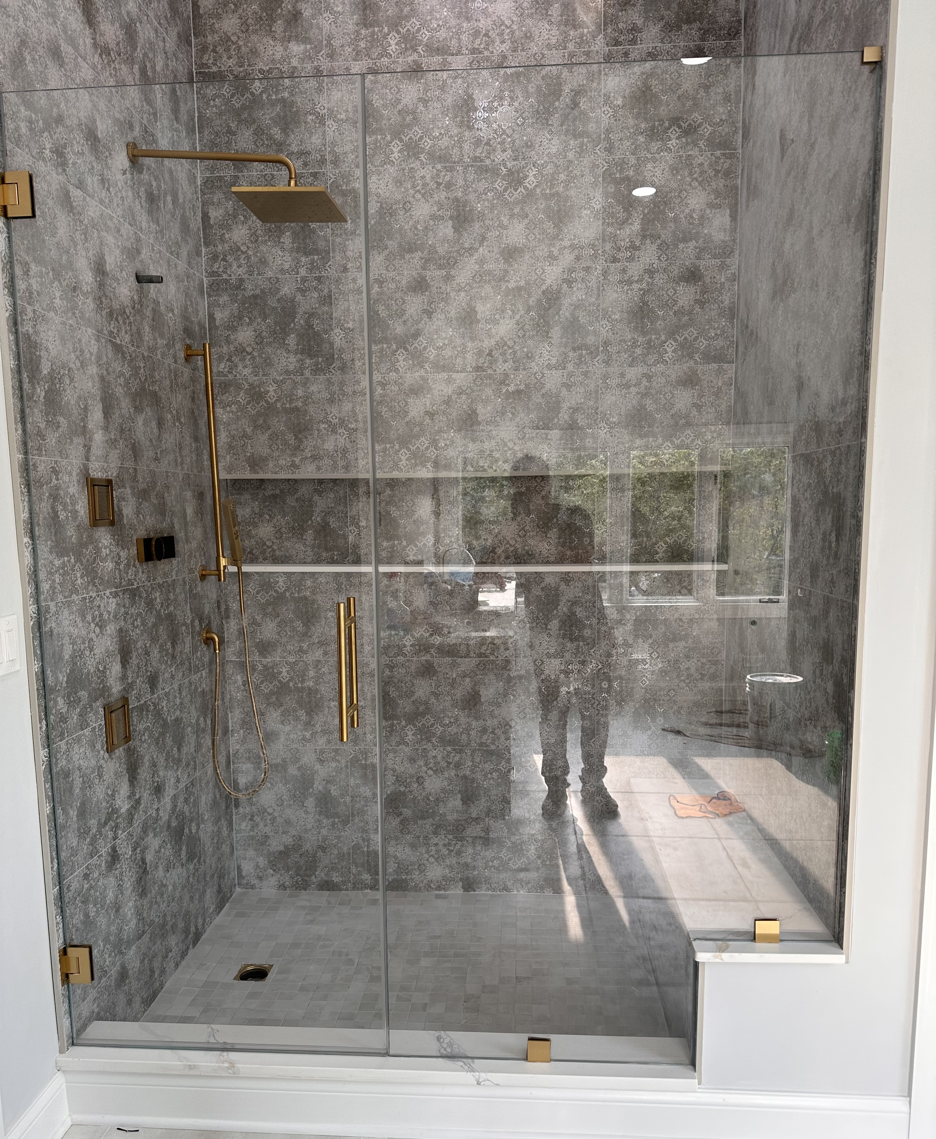 Sliding glass shower doors custom fitted