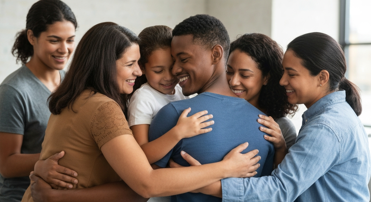 Families embracing
