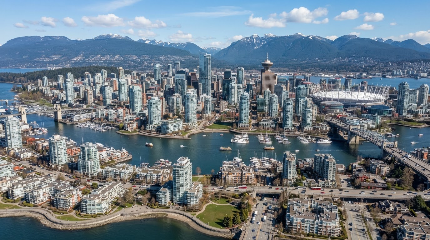 Aerial view of Vancouver, BC - civil contractor service area