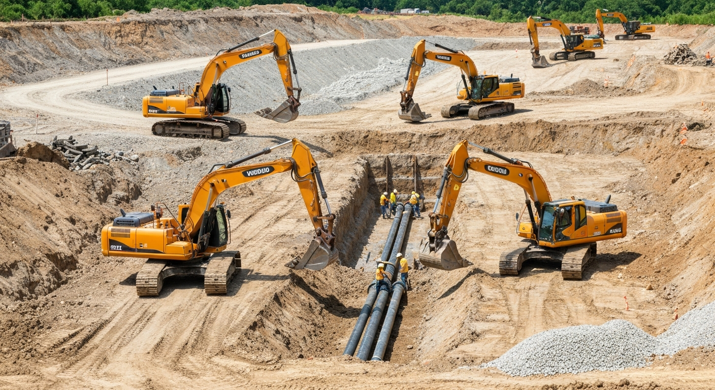 Heavy civil construction jobsite