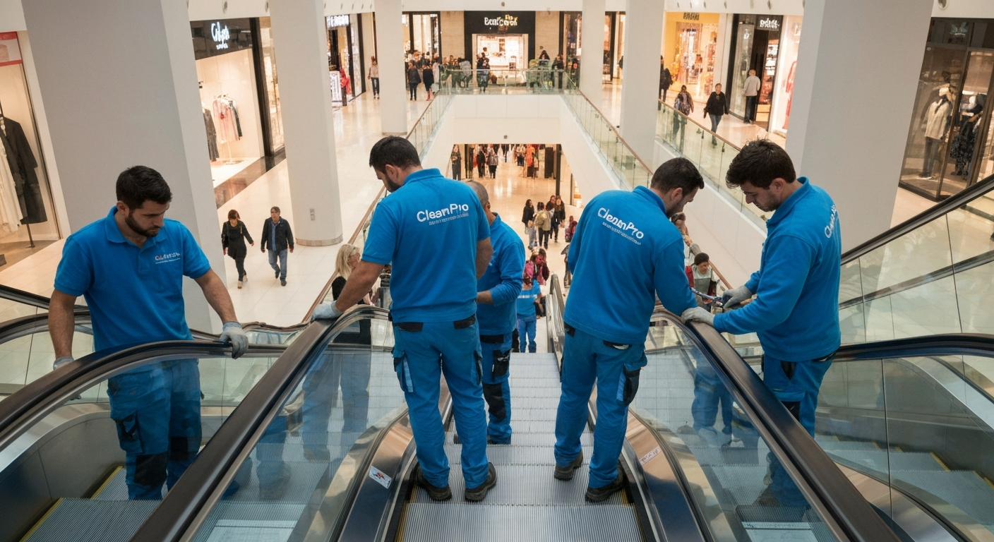 Mantenimiento preventivo de escaleras mecánicas en centros comerciales