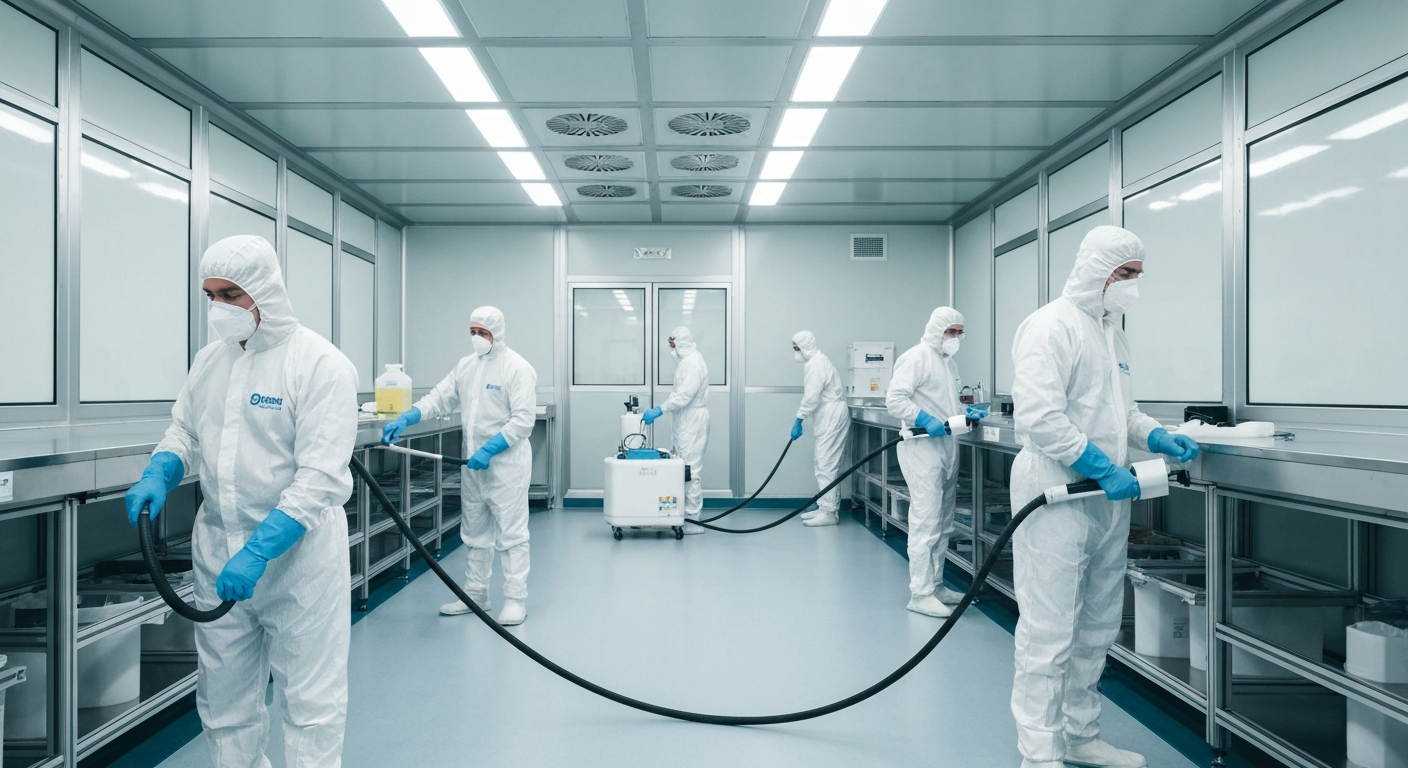 Desinfección de salas blancas en instalaciones tecnológicas