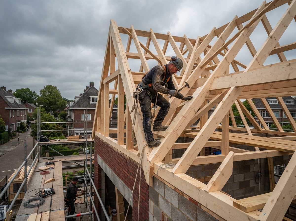 Dakconstructie buiten het gebruikelijke werkgebied