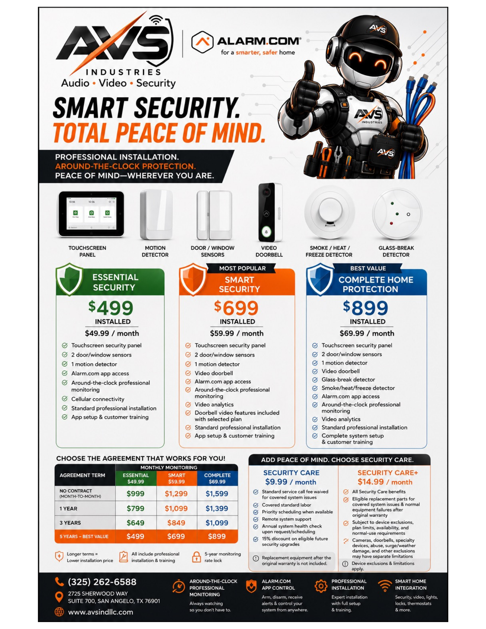 AVS Industries Residential Security Package flyer