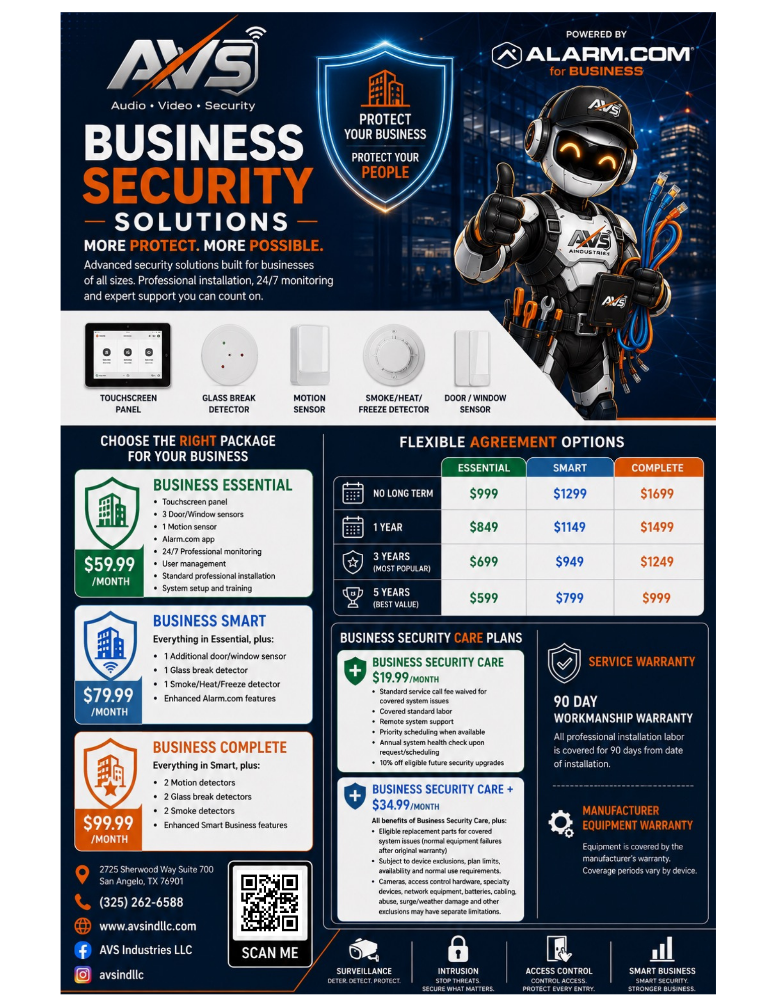 AVS Industries Business Security Package flyer