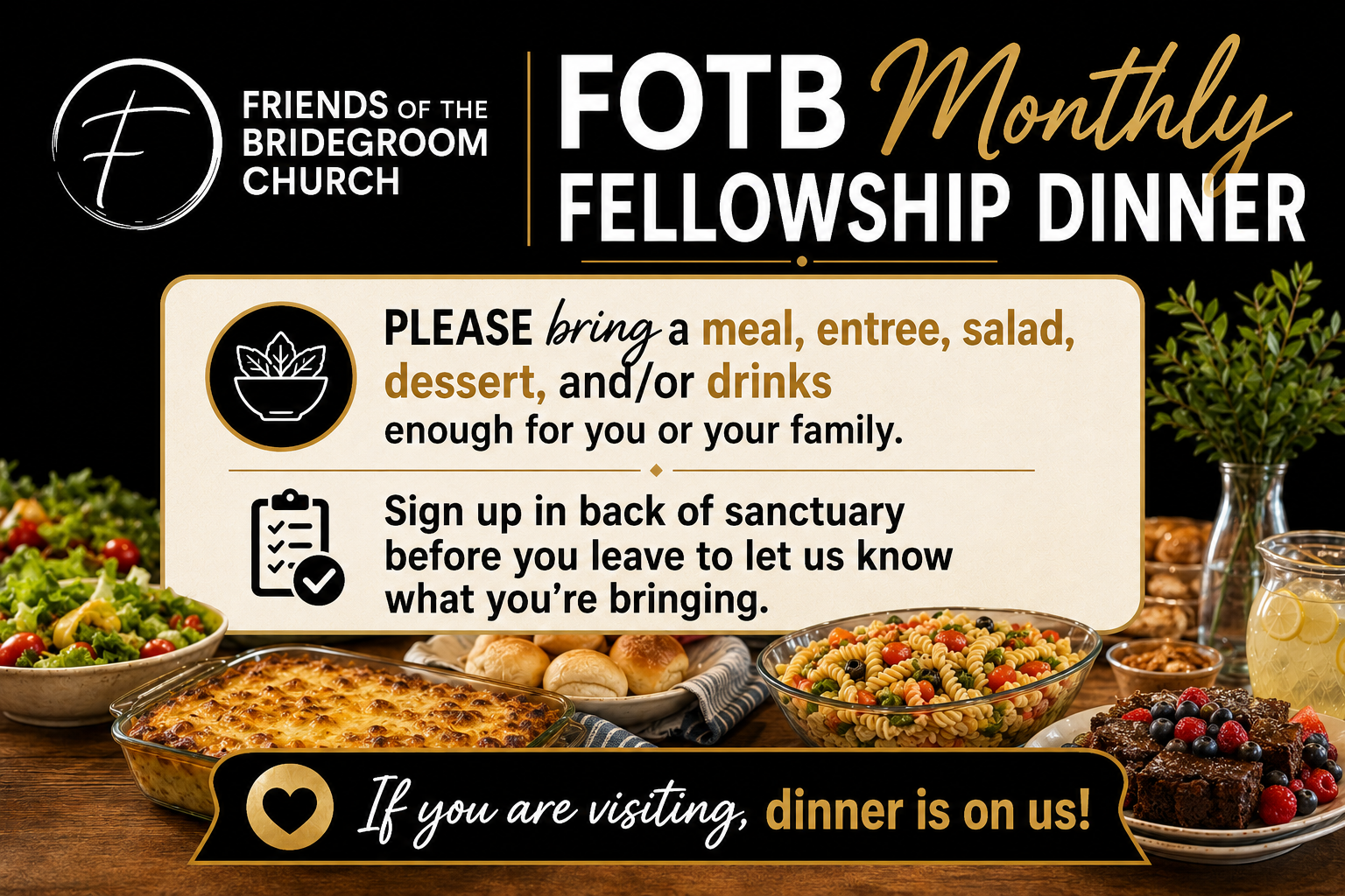 FOTB Monthly Fellowship Dinner