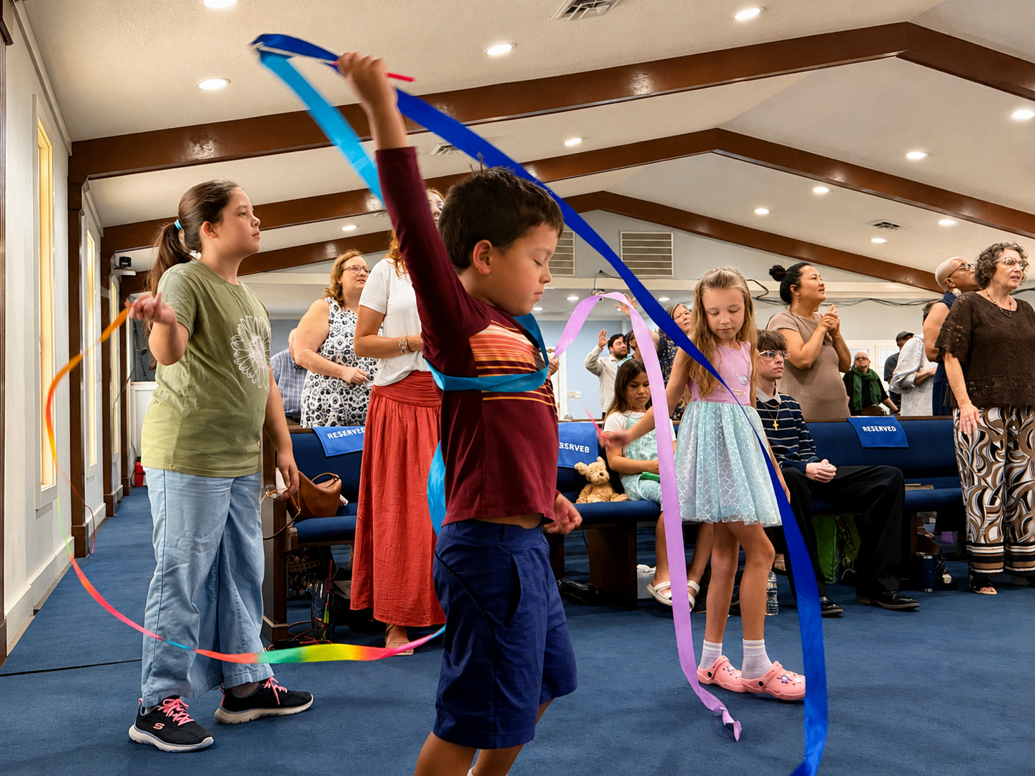 Children worshipping
